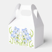 Icy Blue Pansies op een Gable Favor Box Bedankdoosjes (Achterkant)