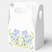 Icy Blue Pansies op een Gable Favor Box Bedankdoosjes (Geopend)