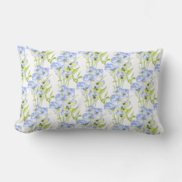 Icy Blue Pansies op een Lumbar Pillow Kussen
