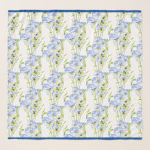 Icy Blue Pansies op een Square Scarf