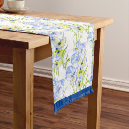 Icy Blue Pansies op een tabeluitvoerder Medium Tafelloper