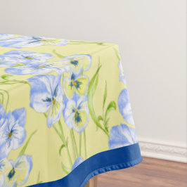 Icy Blue Pansies op een tablet Tafelkleed