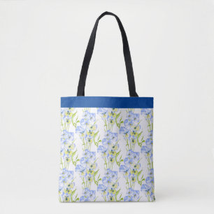 Icy Blue Pansies op een Tas