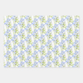 Icy Blue Pansies op papierset met onmiddellijke ve Inpakpapier Vel (Voorkant 3)