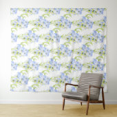 Icy Blue Pansies op Tapestry Wandkleed (In Situ (horizontaal))