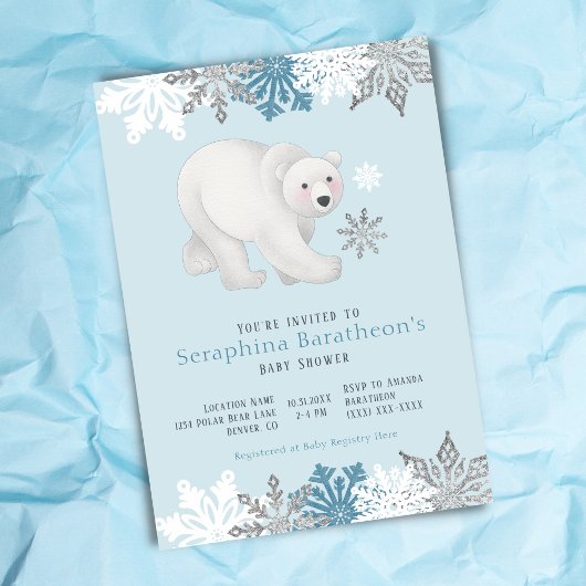 Icy Blue Polar Beer Baby shower Kaart