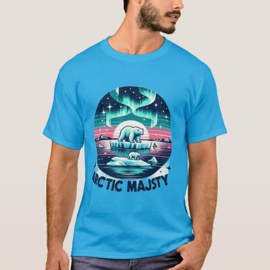 Icy Blue Retro Polar Beer Arctic Majesty T-shirt (Voorkant)