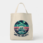 Icy Blue Retro Polar Beer Arctic Majesty Tote Bag (Achterkant)