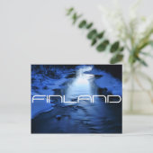 Icy blue river op de koude winteravond briefkaart (Staand voorkant)