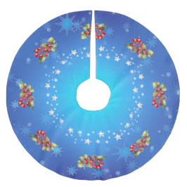 Icy Blue Rode Bessen & Sterren Kerstmis Kerstboom Rok