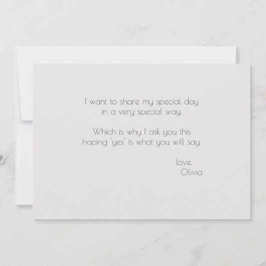 Icy Blue Shimmer zal je mijn matron zijn. Kaart (Achterkant)