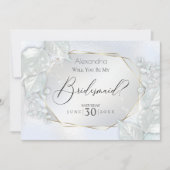 Icy Blue Shimmery zal mijn Bridesmaid zijn Kaart (Voorkant)