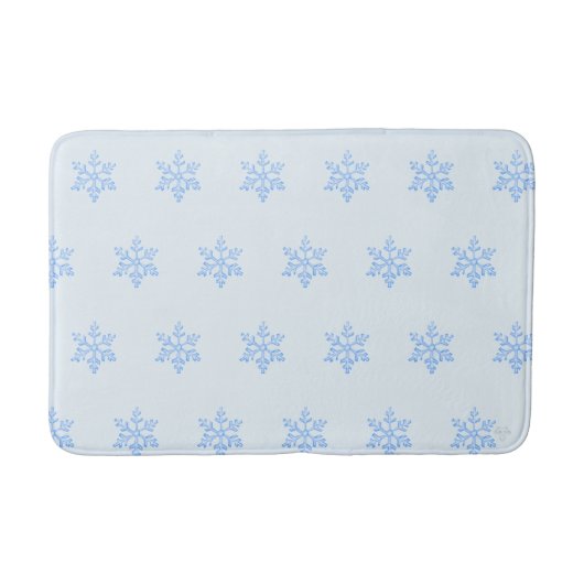 Icy Blue Snowflake Pattern Airbrush Style Art Badmat (Voorkant)