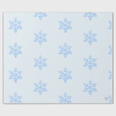 Icy Blue Snowflake Pattern on Pale Blue Background Cadeaupapier (Vlak)