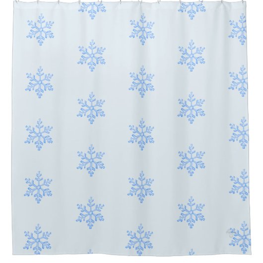 Icy Blue Snowflake Pattern Winter Design Douchegordijn (Voorkant)