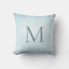 Icy Blue Snowflake Signature Kussen
