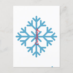 Icy Blue Snowflake Thunder_Cove Briefkaart