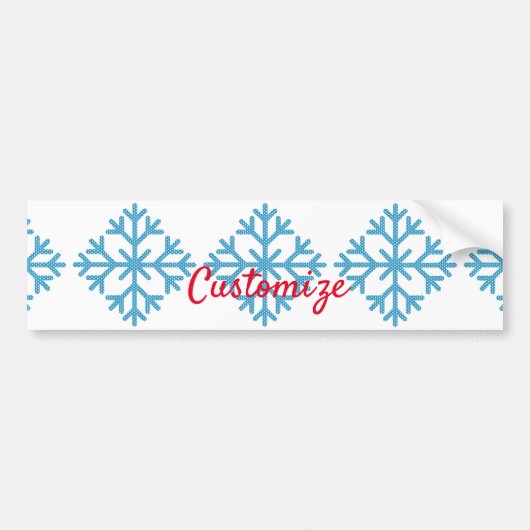 Icy Blue Snowflake Thunder_Cove Bumpersticker (Voorkant)