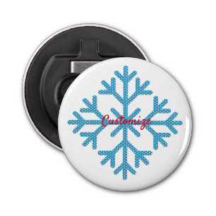 Icy Blue Snowflake Thunder_Cove Button Flesopener