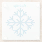 Icy Blue Snowflake Thunder_Cove Glazen Onderzetter (Achterkant)