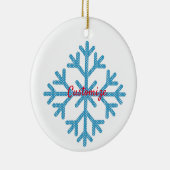 Icy Blue Snowflake Thunder_Cove Keramisch Ornament (Rechts)