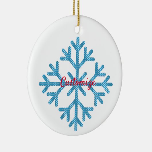 Icy Blue Snowflake Thunder_Cove Keramisch Ornament (Rechts)