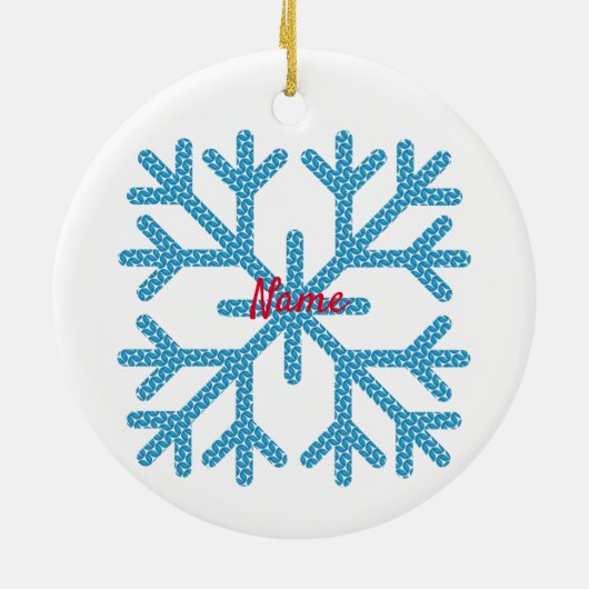 Icy Blue Snowflake Thunder_Cove Keramisch Ornament (Achterkant)
