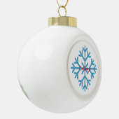 Icy Blue Snowflake Thunder_Cove Keramische Bal Ornament (Links)