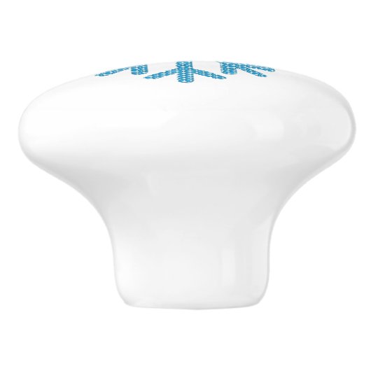 Icy Blue Snowflake Thunder_Cove Keramische Knop (Zijkant)
