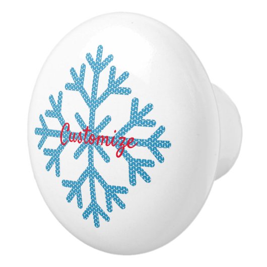Icy Blue Snowflake Thunder_Cove Keramische Knop (Rechts)