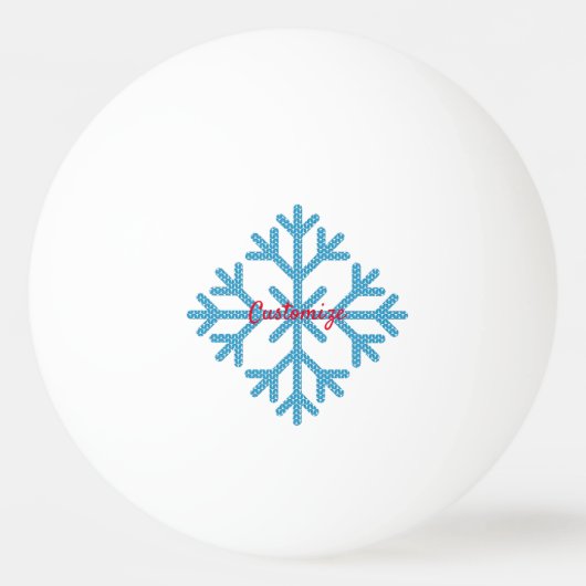 Icy Blue Snowflake Thunder_Cove Pingpongbal (Voorkant)