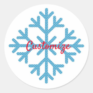 Icy Blue Snowflake Thunder_Cove     Ronde Sticker