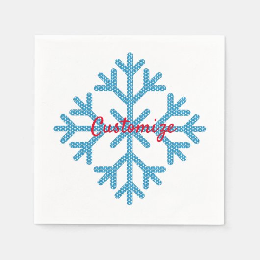 Icy Blue Snowflake Thunder_Cove Servet (Voorkant)