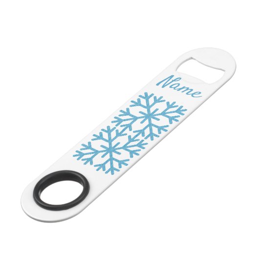 Icy Blue Snowflake Thunder_Cove Speed Flessenopener (Achterkant Gekanteld)