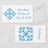 Icy Blue Snowflake Thunder_Cove Visitekaartje (Voorkant / Achterkant)