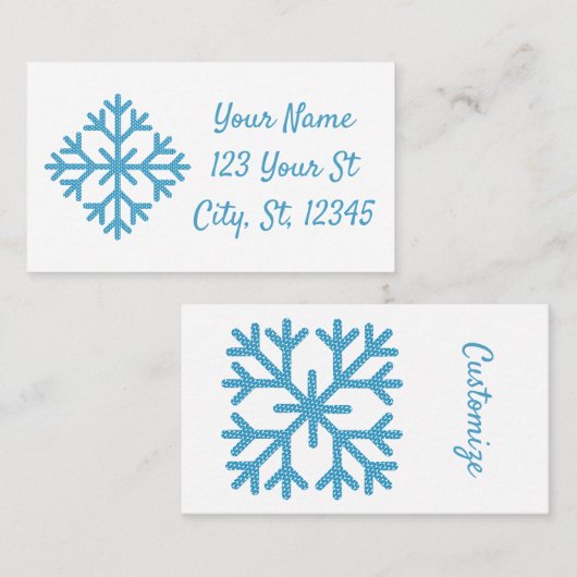Icy Blue Snowflake Thunder_Cove Visitekaartje (Voorkant / Achterkant)