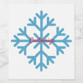 Icy Blue Snowflake Thunder_Cove Wijn Etiket (Enkel label)