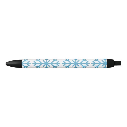 Icy Blue Snowflake Thunder_Cove Zwarte Inkt Pen (Voorkant)