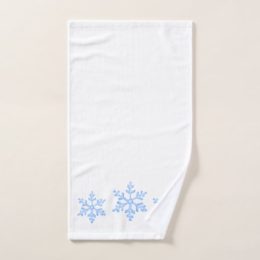 Icy Blue Snowflake Trio Elegany Winter Airbrush Bad Handdoek (Handdoek)