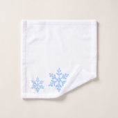 Icy Blue Snowflake Trio Elegany Winter Airbrush  Bad Handdoek (Wasdoekje)