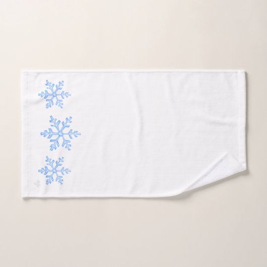 Icy Blue Snowflake Trio Elegany Winter Airbrush  Bad Handdoek (Handdoek)
