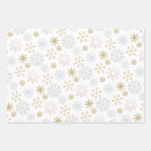 Icy Blue Snowflake Winter Gift Wrap Sheets Inpakpapier Vel (Voorkant)