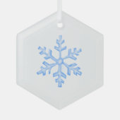 Icy Blue Snowflake - Winter Hexagon Glas Ornament (Voorkant)