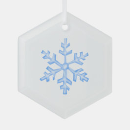 Icy Blue Snowflake - Winter Hexagon Glas Ornament