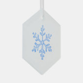 Icy Blue Snowflake - Winter Hexagon Glas Ornament (Voorkant Rechts)