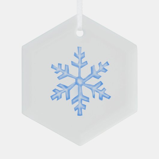 Icy Blue Snowflake - Winter Hexagon Glas Ornament (Achterkant)