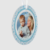 Icy Blue Snowflakes Familie Kerst 2-zijdig Ornament (voorkant)
