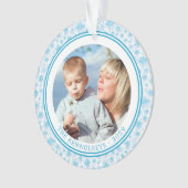 Icy Blue Snowflakes Familie Kerst 2-zijdig Ornament (voorkant)