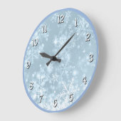 Icy Blue Snowflakes Grote Klok (Hoek)