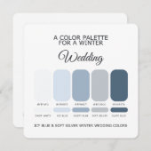 Icy Blue Soft Silver Winter Wedding Palette Card Kaart (Voorkant / Achterkant)